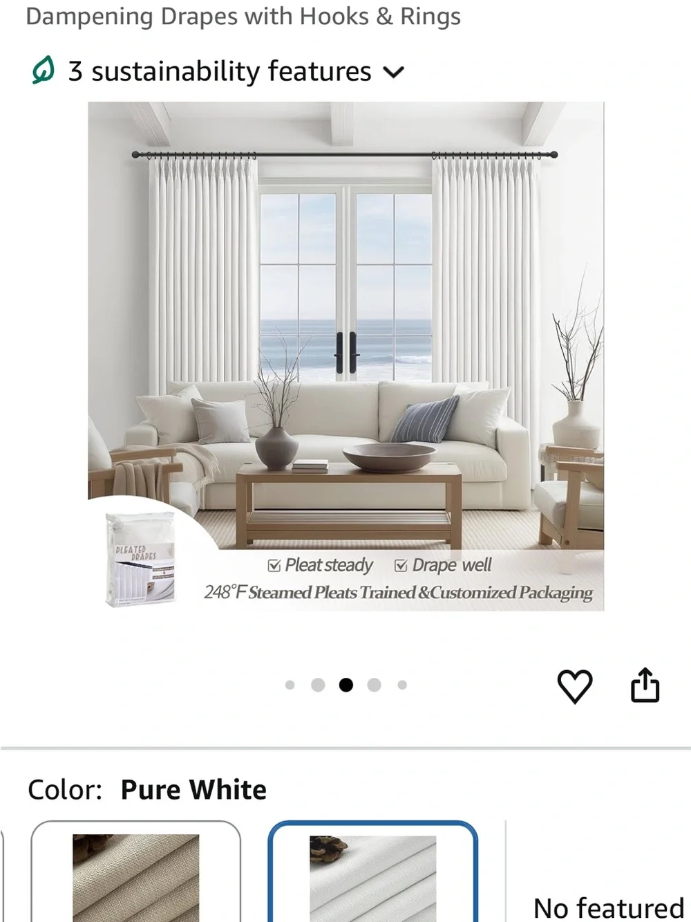NEW Blackout Pinch Pleated Curtains in White - 92”L x 40”W